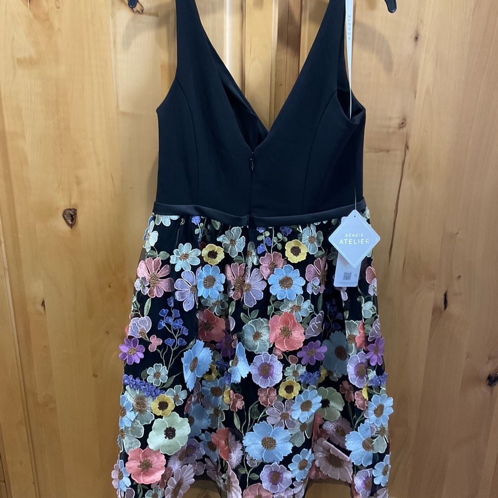 Women’s NEW  Floral Embroidered Dress - Black and Multicolor